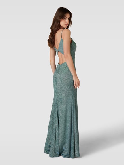 LUXUAR FASHION Sukienka wieczorowa z efektem błyszczącym Miętowy 5