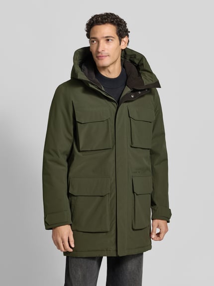 Didriksons parka z kapturem i kieszenie z patką model 'AIDEN' Oliwkowy 4