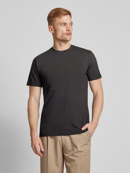 RAGMAN T-Shirt mit geripptem Rundhalsausschnitt im 2er-Pack Black 4