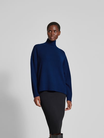 Victoria Beckham Sweter ze stójką Granatowy 4