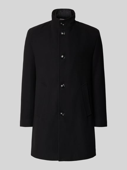 bugatti Kurzmantel mit Stehkragen und Knopfleiste Black 2