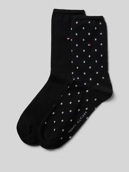 Produktfoto, Socken mit Label-Print im 2er-Pack von Tommy Hilfiger Sportswear im Baumwoll-Mix mit Stretch-Anteil, Rippenbündchen, Label-Stitching.