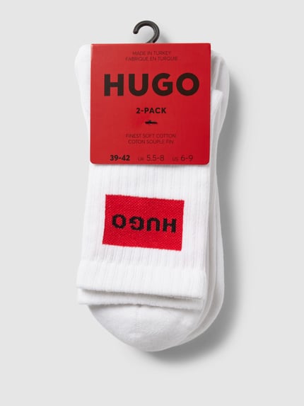 HUGO Sokken met labeldetail in een set van 2 paar Wit - 3