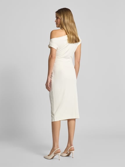 BOSS Eng anliegendes Kleid aus Viskose-Mix Modell 'ETRIMI' Offwhite 5