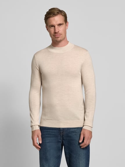 Selected Regular fit gebreide pullover van zuivere merinowol, model 'TRAY' Offwhite - 4