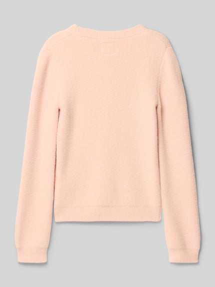 GUESS Sweter z dzianiny z aplikacją z logo Różowy 3