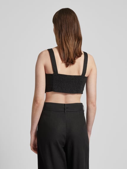 ONLY Crop Top aus Leinen-Viskose-Mix Modell 'CARO' Black 5