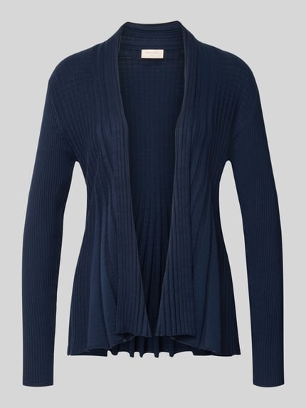 Produktfoto, dunkelblauer Cardigan aus Viskose-Mix Modell 'CLAUDISSE' von FREE/QUENT, schmale Passform, strukturierte Oberfläche, Damenmode