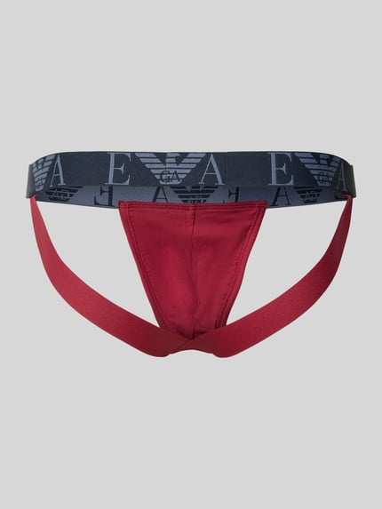 Emporio Armani Jockstrap mit Logo-Stitching im 2er-Pack Dunkelrot 3