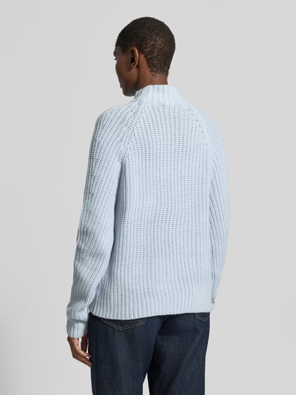 0039 Italy Strickpullover aus Kaschmir-Baumwoll-Mix Modell 'LONA' Hellblau 5
