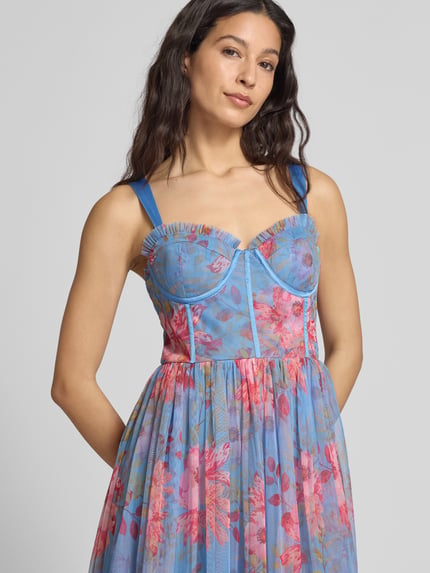 Lace & Beads Sukienka koktajlowa o długości do kolan z zamkiem błyskawicznym Błękitny 3