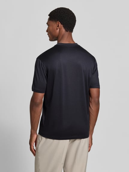 Emporio Armani T-Shirt aus Lyocell-Mix mit Label-Stitching Marine 5