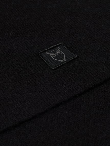 KnowledgeCotton Apparel Wollschal mit Label-Detail BLACK 2