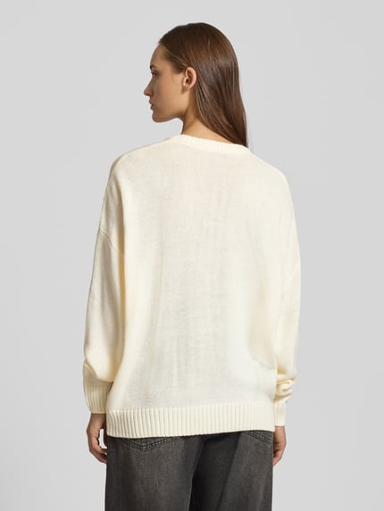 REVIEW Oversized Strickpullover mit gerippten Abschlüssen Offwhite 5