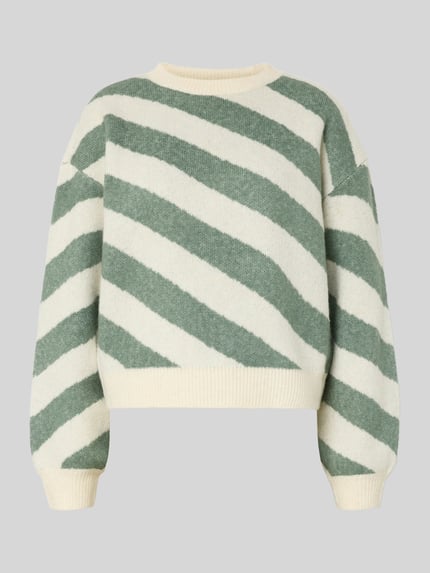 VERO MODA Regular Fit Strickpullover mit überschnittenen Schultern Modell 'LARA' Schilf 2