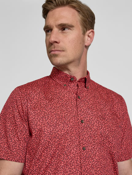 LERROS Regular fit vrijetijdsoverhemd met labelstitching Rood - 3