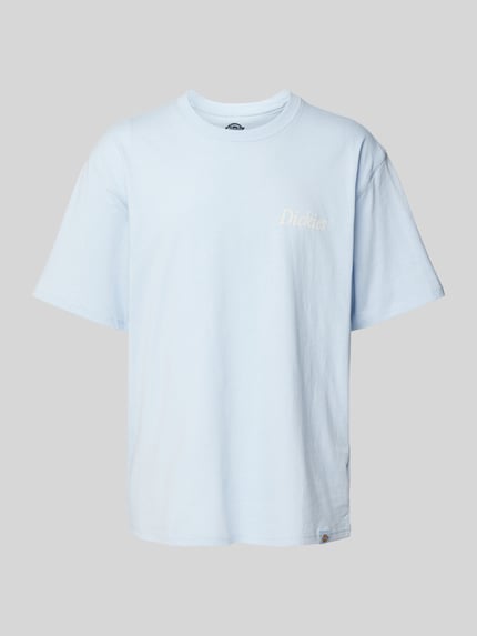 Dickies T-shirt met labelprint, model ''COMPANION SCRIPT' Lichtblauw - 2