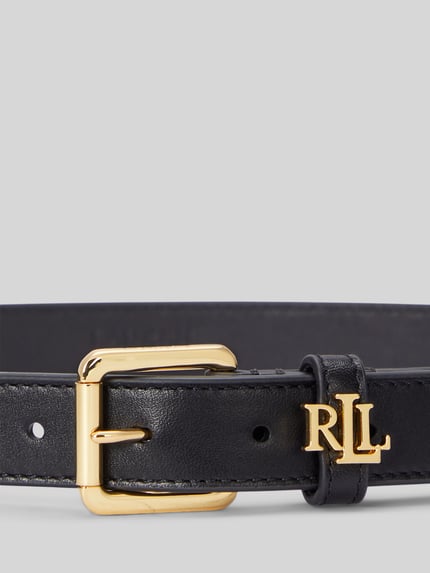 Lauren Ralph Lauren Riem van echt leer met logodetail Zwart - 2