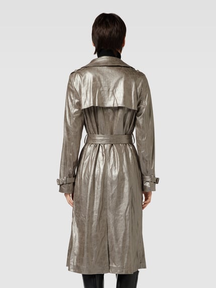 GUESS Trenchcoat mit Taillengürtel Modell 'ADELE' Silber 5