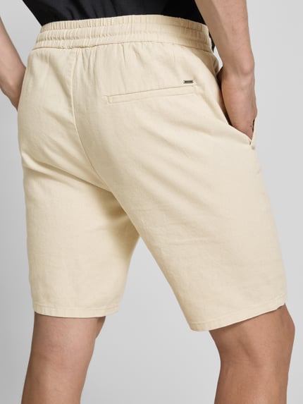 ONLY & SONS Szorty z mieszanki bawełny i lnu model ‘LINUS’ Beżowy 3