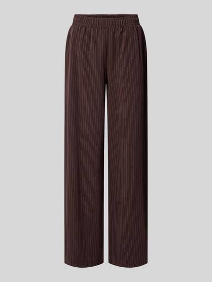YAS Regular fit broek met elastische band Donkerbruin - 2