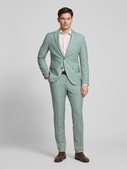 CINQUE Slim Fit Anzughose mit Bügelfalten Modell 'MONOPOLI' Hellgruen Melange 1