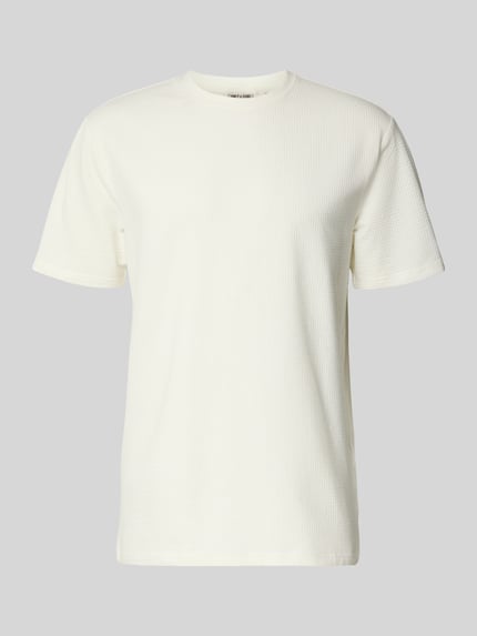 Produktfoto, Regular Fit T-Shirt aus Baumwoll-Mix Modell 'KIAN' von Only & Sons in Optik: Unifarben, Struktur Piqué, Farbton Cremeweiß