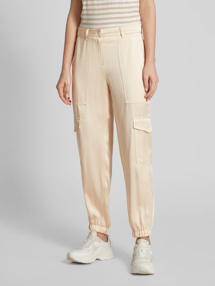 CAMBIO Slim Fit Cargohose mit Ziernähten Modell 'KARO' Sand 4