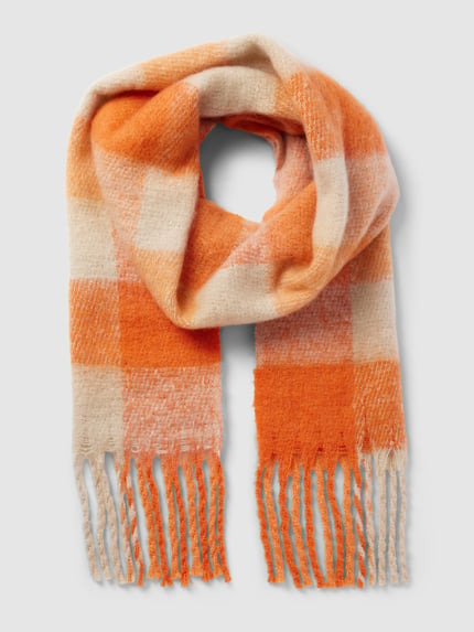 Jake*s Casual Schal mit Karomuster Apricot 1