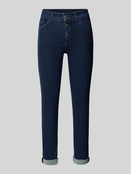 Liu Jo White Skinny fit jeans in 5-pocketmodel, model 'MONROE' Donkerblauw - 2