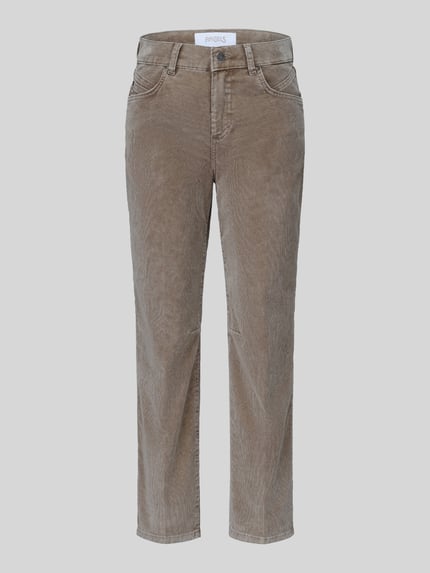 ANGELS Regular Fit Cordhose mit Label-Patch Modell 'EVY' Hellbraun Melange 2