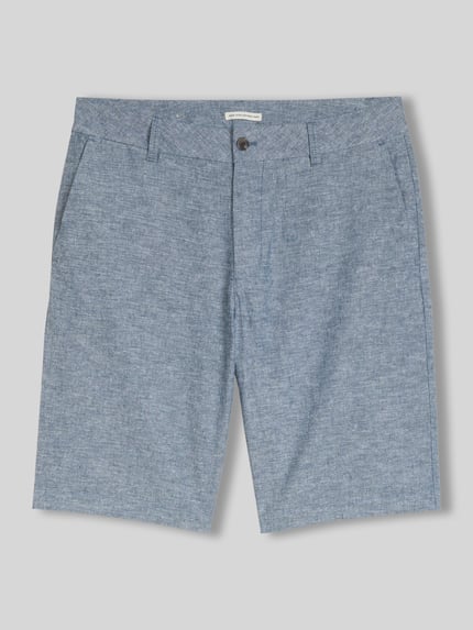 Tom Tailor Denim Regular Fit Bermuda aus Leinen-Baumwolle-Mix Marine Melange 2