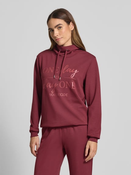 Soyaconcept Sweatshirt mit Stehkragen und Tunnelzug Modell 'BANU' Bordeaux 4