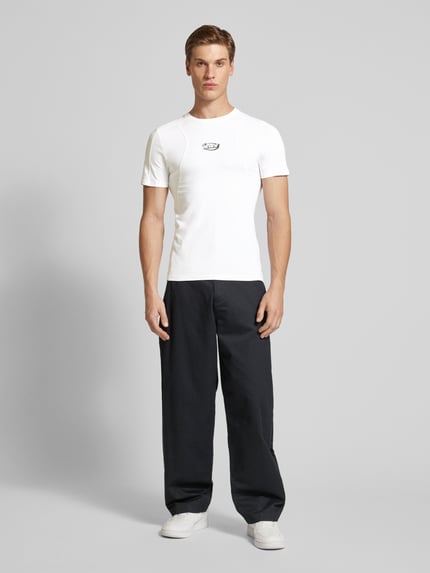 REVIEW T-Shirt mit Label-Print Weiss 1