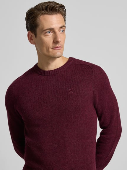 MCNEAL Regular Fit Strickpullover aus reiner Wolle Pflaume Melange 3