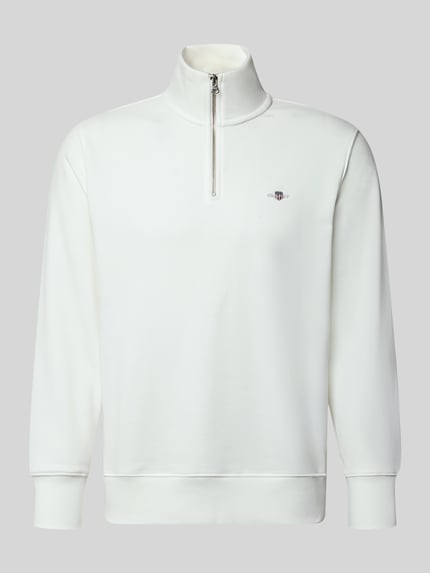GANT Regular Fit Troyer aus Baumwoll-Mix Offwhite 2