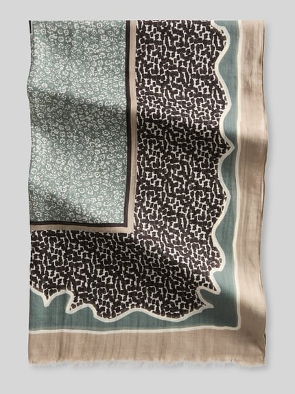 Produktfoto, Schal mit großem Logo-Print von MARC O'POLO in meerkleurig, all-over motief, grafisch, motiefprint, webware