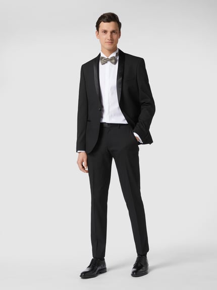 Jake*s Slim Fit Smokinghemd aus Twill Weiss 1