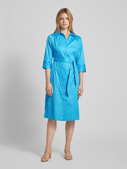 s.Oliver BLACK LABEL Midi-jurk met platte kraag Lichtblauw - 4