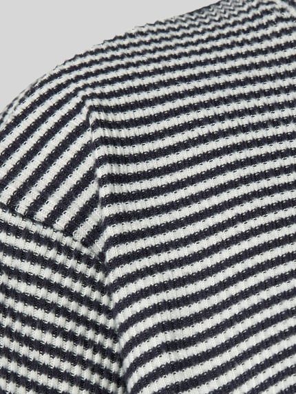 Jake*s Casual Pyjama-Oberteil mit geripptem Rundhalsausschnitt Dunkelblau 2
