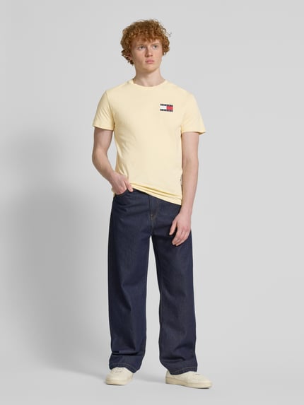 Tommy Jeans Regular Fit T-Shirt aus reiner Baumwolle Hellgelb 1