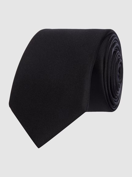 MONTI Krawatte aus reiner Seide (6 cm) Black 1
