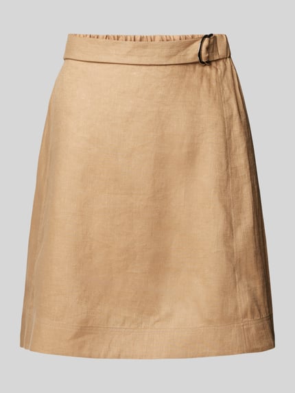 MM by Max Mara Leinenrock mit Gürtel Modell 'SCOGLIO' Camel 2