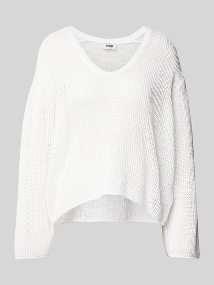 DRYKORN Strickpullover mit überschnittenen Schultern Modell 'MAIJA' Weiss 2