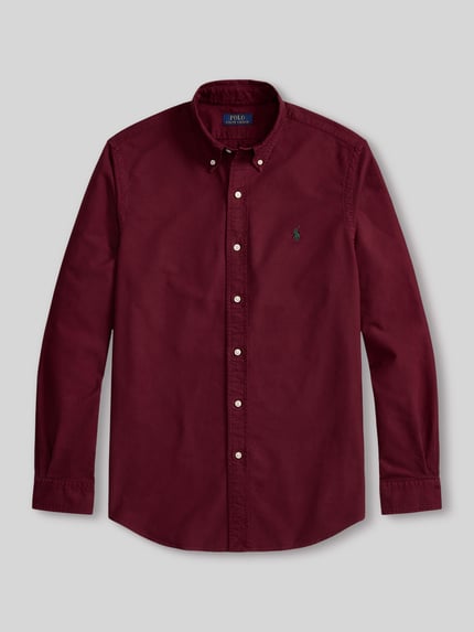 Polo Ralph Lauren Custom Fit Freizeithemd aus reiner Baumwolle Bordeaux 2