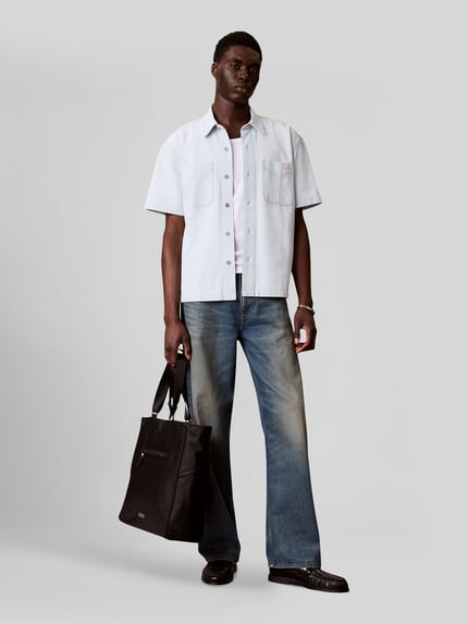 Calvin Klein Jeans Koszula jeansowa z naszytymi kieszeniami na piersi Jasnoniebieski 1
