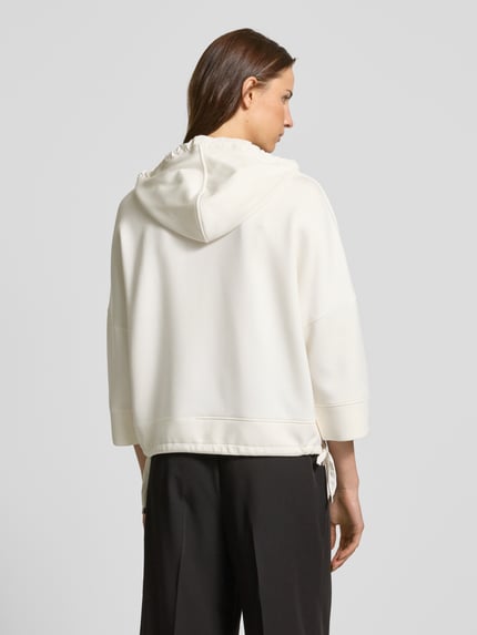 Tom Tailor Cropped Hoodie aus Scuba mit 3/4-Arm Offwhite 5