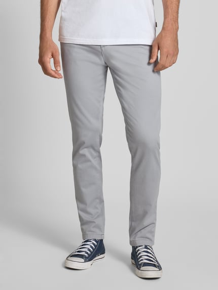 JACK & JONES Chinosy o kroju regular fit z dodatkiem streczu model ‘MARCO’ Srebrny 4