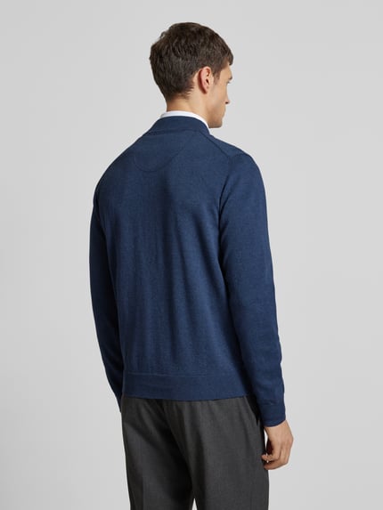 Fynch-Hatton Vest met geborduurd logo Jeansblauw - 5