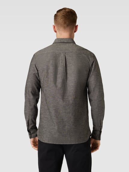 Lyle & Scott Slim Fit Freizeithemd aus Baumwoll-Leinen-Mix Dunkelblau 5